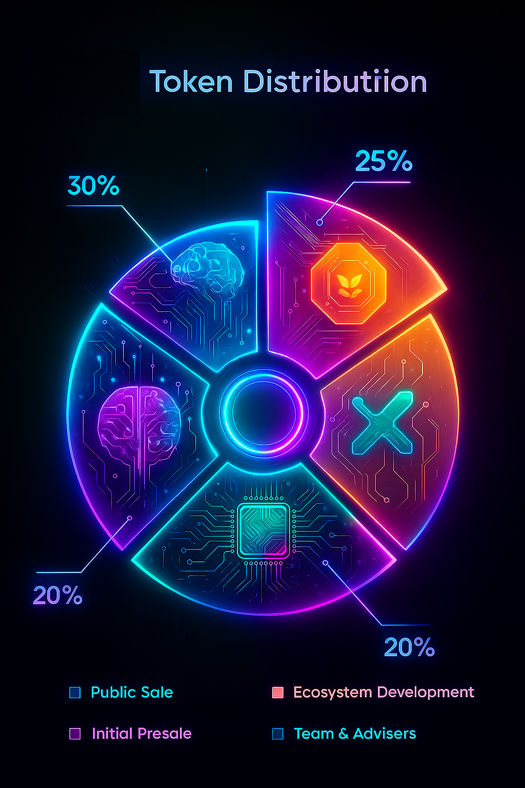 Pie chart of SPAX20R token distribution